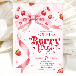 Berry first birthday invitation, 1st birthday einladung