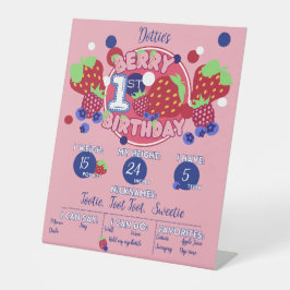Berry First Birthday Milestone Board Sockelschild