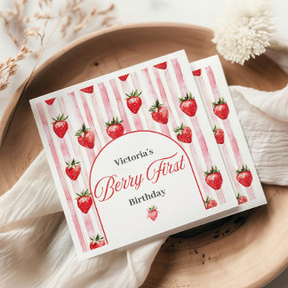 Berry First Birthday Napkins Serviette