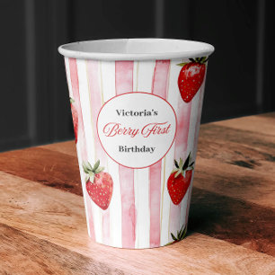 Berry First Birthday Paper Cups Pappbecher