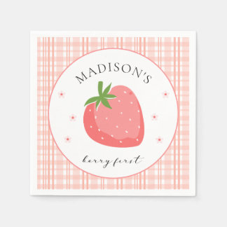 Berry First Birthday Paper Napkin Strawberry Party Serviette