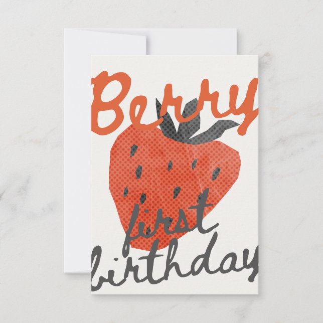 Berry First Birthday Party Invitation Einladung (Vorderseite)