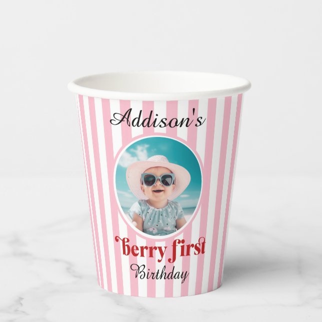 Berry First Birthday Party Paper Cup Pappbecher (Vorderseite)