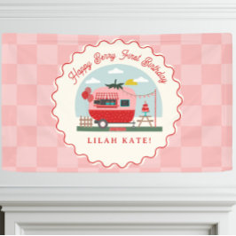 Berry First Birthday Party Strawberry Camper Banner