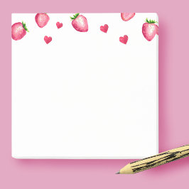 Berry First Birthday Party Strawberry Hearts Post-it Klebezettel