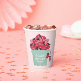 Berry First Birthday Party Strawberry Pappbecher