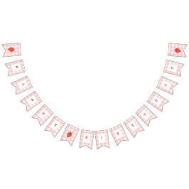 Berry First Birthday Pink & Kariert Bunting Flag Wimpelkette