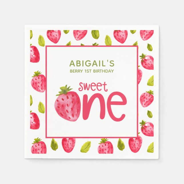 Berry First Birthday Serviette (Vorderseite)