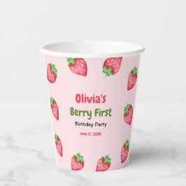 Berry First Birthday Strawberry 1. Geburtstag Pappbecher
