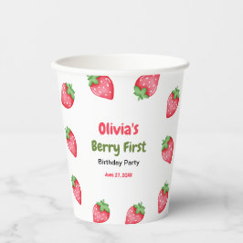 Berry First Birthday Strawberry 1. Geburtstag Pappbecher