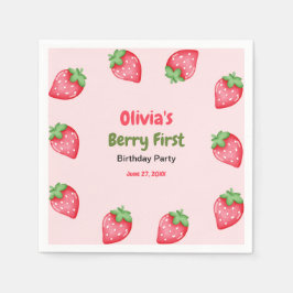 Berry First Birthday Strawberry 1. Geburtstag Serviette