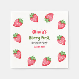 Berry First Birthday Strawberry 1. Geburtstag Serviette