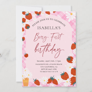 Berry First Birthday Strawberry 1st Birthday Girl Einladung