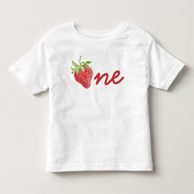 Berry First Birthday Strawberry 1st Birthday Girl Kleinkind T-shirt (Vorderseite)
