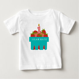 Berry First Birthday Strawberry Basket Baby T-shirt