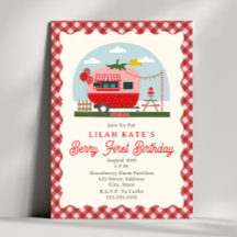 Berry First Birthday Strawberry Camper