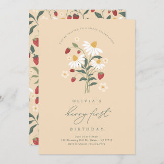 Berry First Birthday Strawberry Einladung