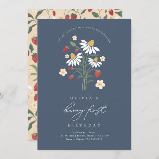 Berry First Birthday Strawberry Einladung