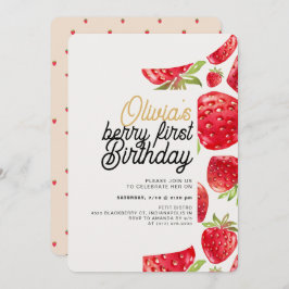 Berry First Birthday Strawberry Einladung