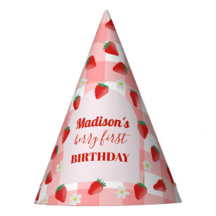 Berry First Birthday Strawberry First 1. Willkomme Partyhütchen
