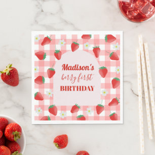 Berry First Birthday Strawberry First 1. Willkomme Serviette