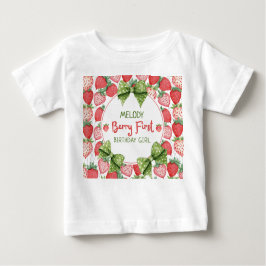 Berry First Birthday Strawberry Party Baby T-shirt