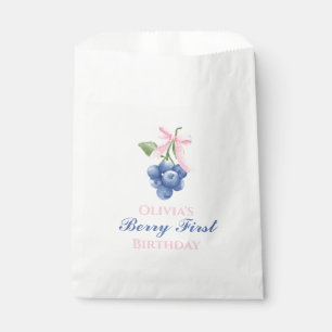 Berry First Blaubeer-Geburtstag Rosa Schleife Coqu Geschenktütchen