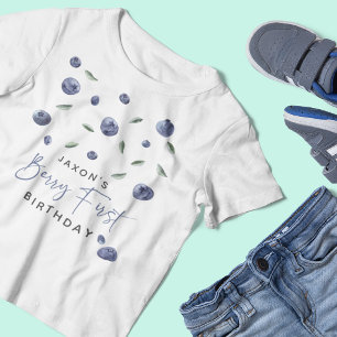 Berry First Blaubeeren-Personalisierter 1. Geburts Baby T-shirt