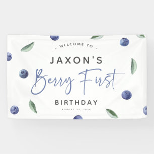 Berry First Blaubeeren Willkommensschild zum 1. Ge Banner