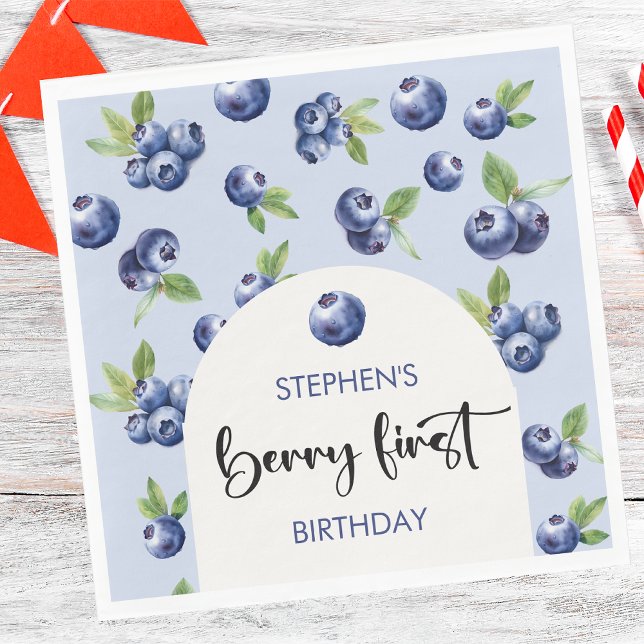 Berry first blueberries Kindergeburtstag Serviette (Von Creator hochgeladen)