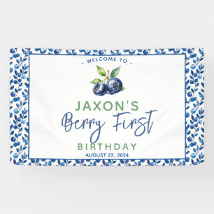 Berry First Blueberry 1. Geburtstag Party Banner