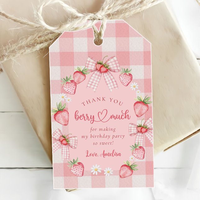 Berry First Cute 1. Geburtstag Erdbeere Geschenkan Geschenkanhänger (Von Creator hochgeladen)
