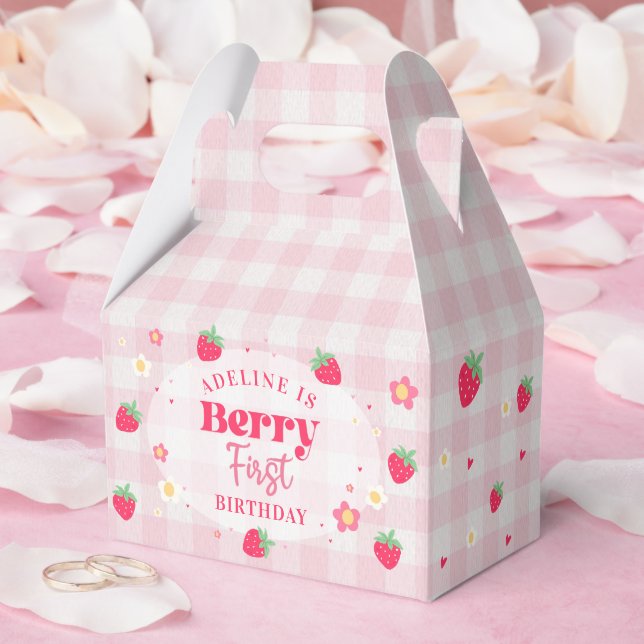 Berry First Cute 1. Geburtstag Erdbeere Geschenkschachtel (Hochzeit)