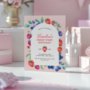 Berry First Erdbeere Blaubeere Geburtstag Einladung