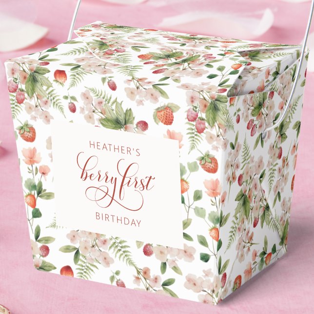 Berry First Favor Box Geschenkschachtel (Berry First Birthday Floral Favor Box by Painted Paperie
)