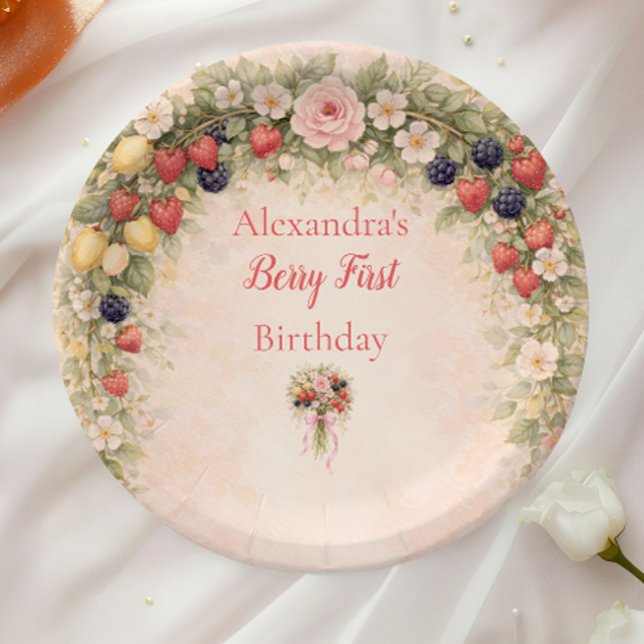 Berry First Garden 1st Birthday Pappteller (Von Creator hochgeladen)