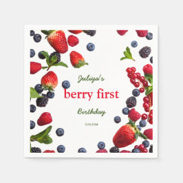 Berry First Geburtday Foto Serviette
