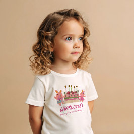 Berry First Happy Birthday Bunnies und Cake Baby T-shirt