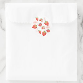 Berry First Kindergeburtstag | Erdbeere | Muster Runder Aufkleber