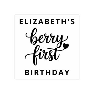 Berry First Niedlich 1. Geburtstag Strawberry Girl Gummistempel