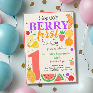 Berry First Obstfrucht Kindergeburtstag Einladung