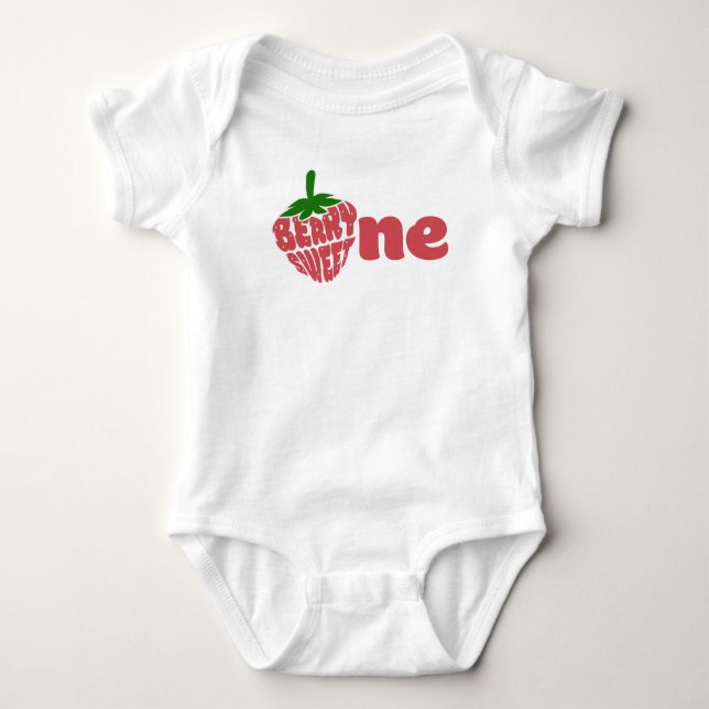Berry First One Birthday Baby Bodysuit Strampler (Vorderseite)