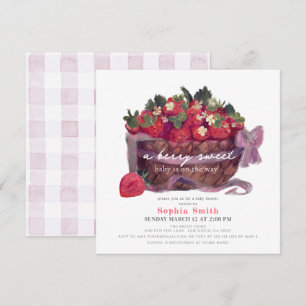 Berry First Strawberry Basket Baby Shower Einladung