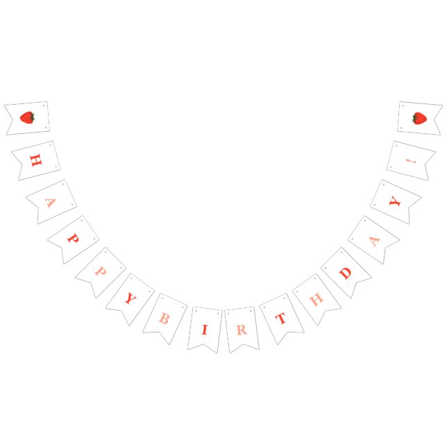 Berry First Strawberry Birthday Wimpelkette (Alle)