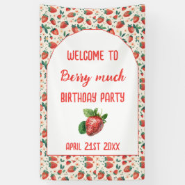 Berry First Strawberry Girl 1. Geburtstag Party Banner