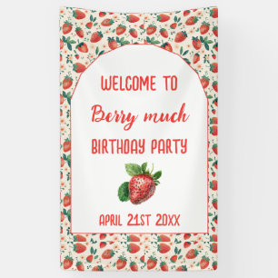 Berry First Strawberry Girl 1. Geburtstag Party Banner