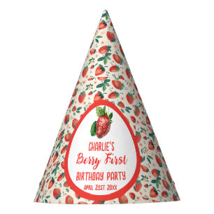 Berry First Strawberry Girl 1. Geburtstag Party Partyhütchen