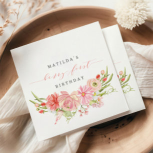 Berry First Strawberry Summer 1. Geburtstag   Serviette