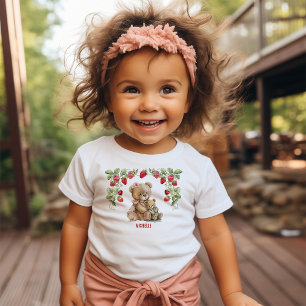 Berry First Strawberry und Bär zum Geburtstag Baby T-shirt