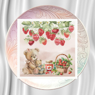 Berry First Strawberry und Bär zum Geburtstag Serviette